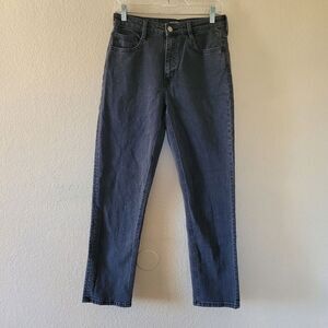 Frank And Oak Jeans Womens 28 Black Cyndi Straight Fit High Rise Recycled Cotton